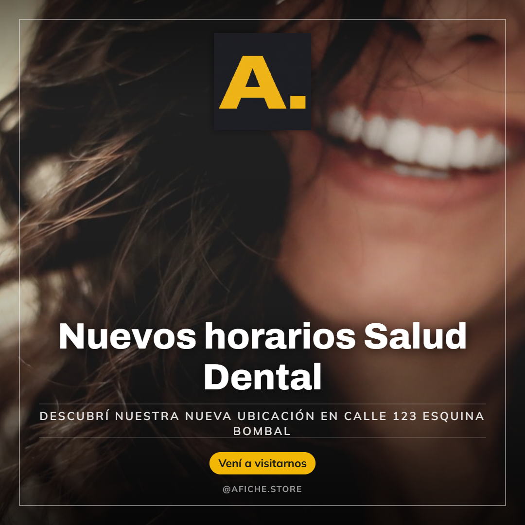 Placa generada con Afiche — salud dental